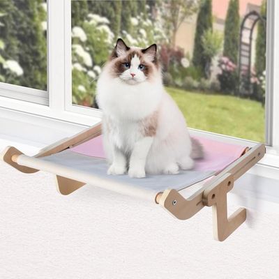 ZENITHMIND Lit Hamac pour Chat,Cadre en Bois
