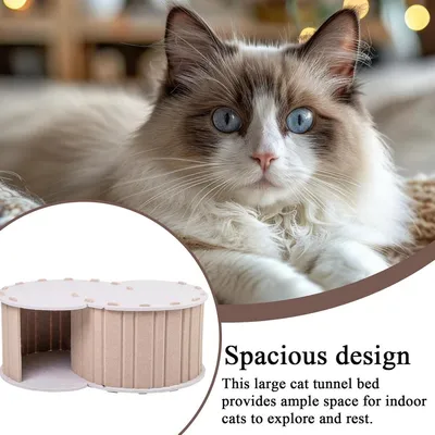 ZENITHMIND Lit tunnel pour chat, grand nid à griffer