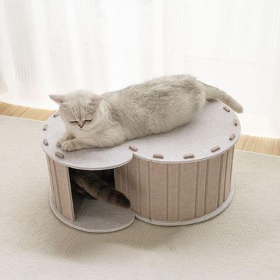 ZENITHMIND Lit tunnel pour chat, grand nid à griffer