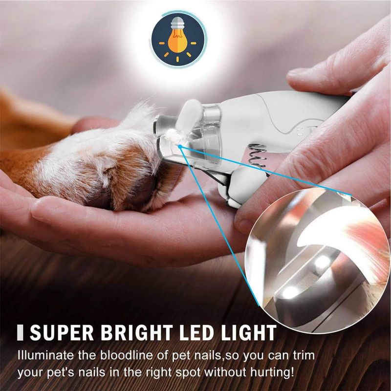 Tondeuse Griffes Pro LED pour Chats/Chiens - Piège Ongles + Lime