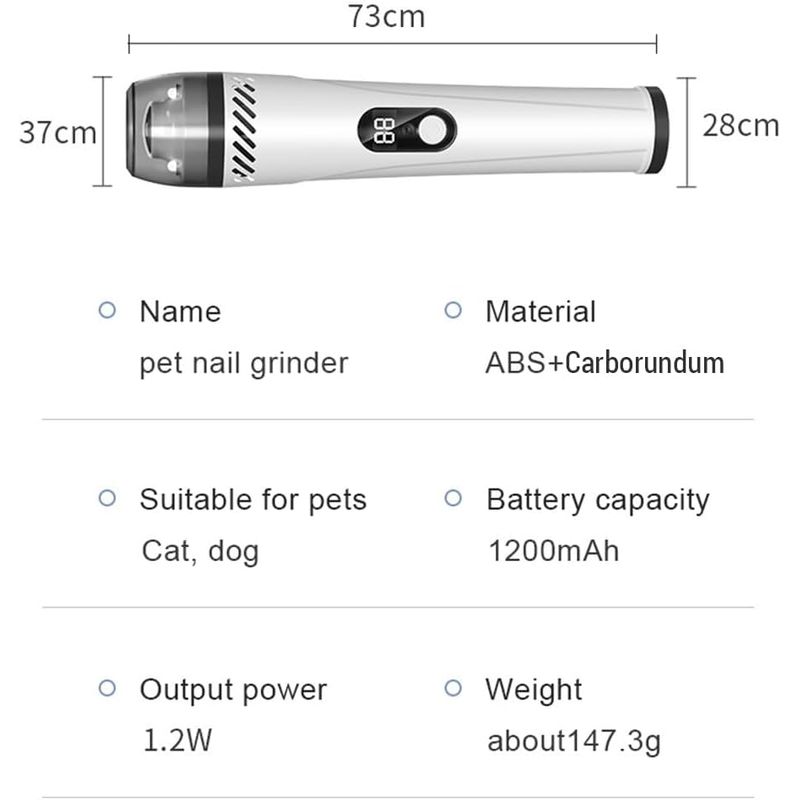LovuPet Lime à ongles portable et fiable pour animaux de compagnie avec LED