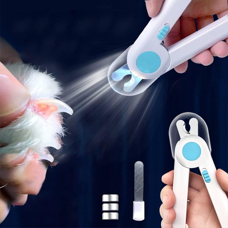 Tondeuse Griffes Professionnelle LED Anti-Éclaboussures pour Chiens/Chats