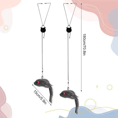 ZENITHMIND 2 Pcs Jouet Chat Interactif Porte Suspendue Souris Jeu