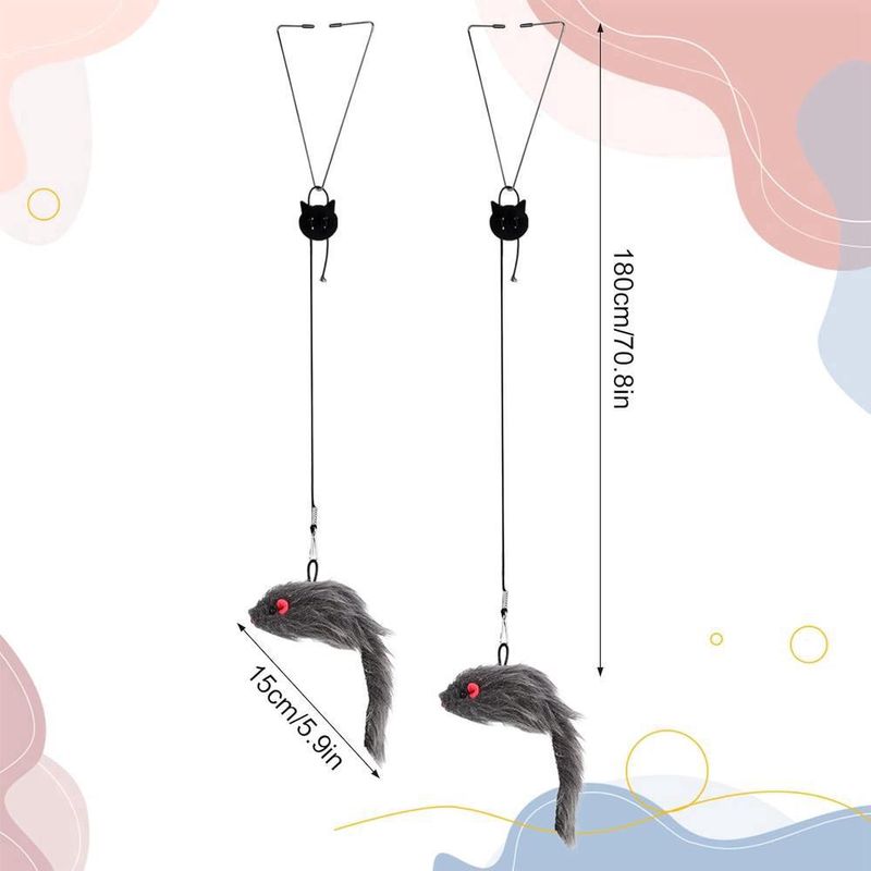 ZENITHMIND 2 Pcs Jouet Chat Interactif Porte Suspendue Souris Jeu