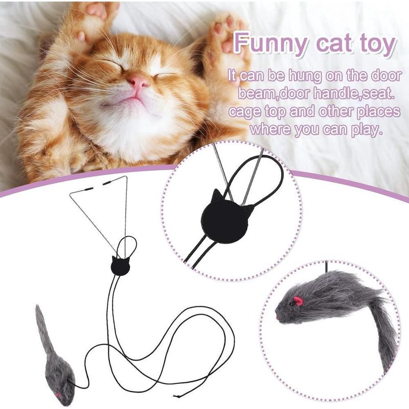 ZENITHMIND 2 Pcs Jouet Chat Interactif Porte Suspendue Souris Jeu