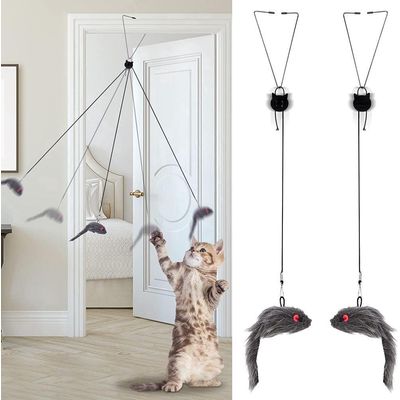 ZENITHMIND 2 Pcs Jouet Chat Interactif Porte Suspendue Souris Jeu