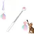 LovuPet Jouet chat interactif rose avec plumes et bâton rétractable pompons LovuPet Jouet chat interactif rose avec plumes et bâton rétractable pompons