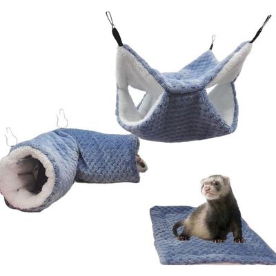 Lot de 3 hamacs pour rat, cochon d'Inde, tunnel suspendu et lit chaud
