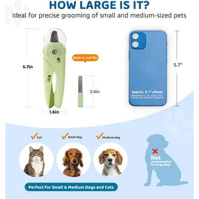 LovuPet Coupe-griffes pour animaux de compagnie avec lumière pour chats