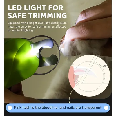 LovuPet Coupe-griffes pour animaux de compagnie avec lumière pour chats