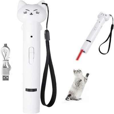 LovuPet Jouet interactif pour chat avec pointeur laser, rechargeable Blanc