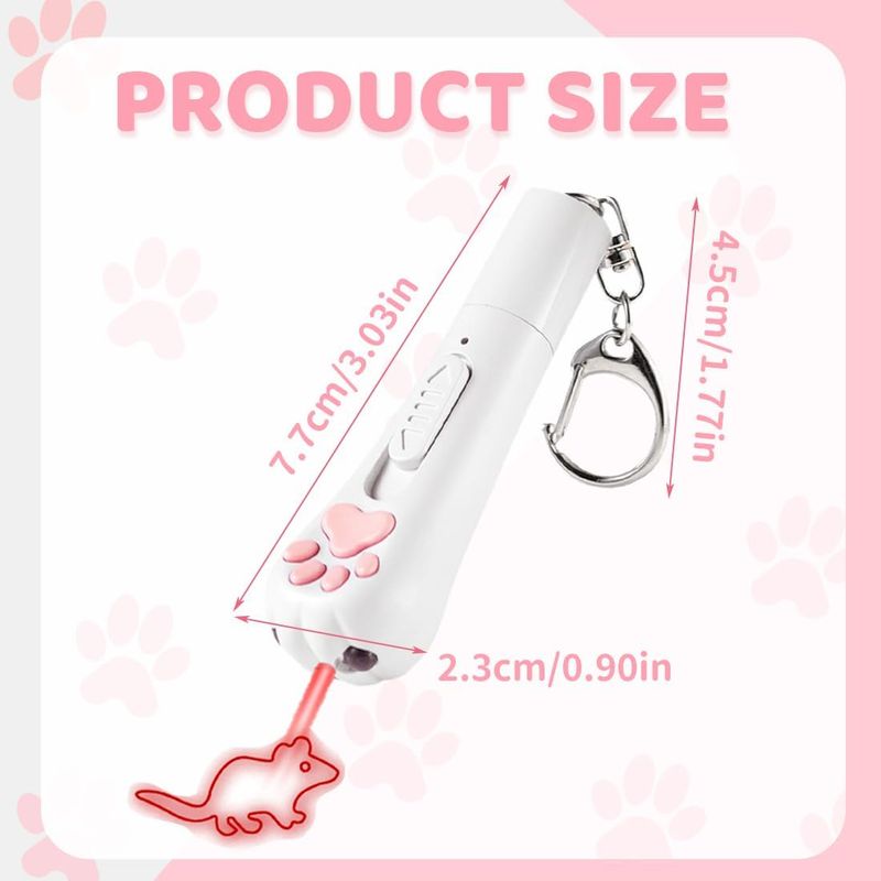 LovuPet Jouet interactif 3 en 1 pour chats et chiens avec mousqueton blanc