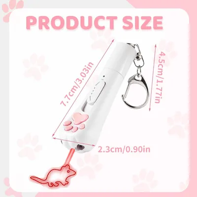 LovuPet Jouet interactif 3 en 1 pour chats et chiens avec mousqueton blanc