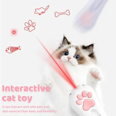 LovuPet Jouet interactif 3 en 1 pour chats et chiens avec mousqueton blanc