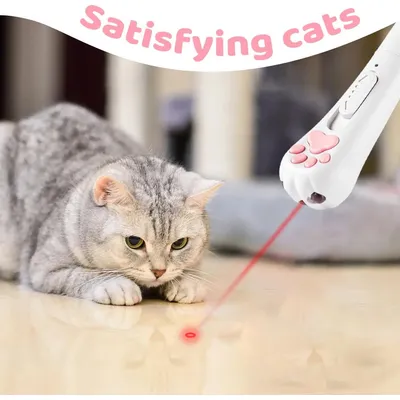 LovuPet Jouet interactif 3 en 1 pour chats et chiens avec mousqueton blanc