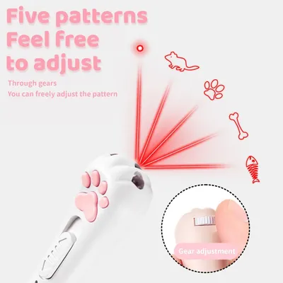 LovuPet Jouet interactif 3 en 1 pour chats et chiens avec mousqueton blanc