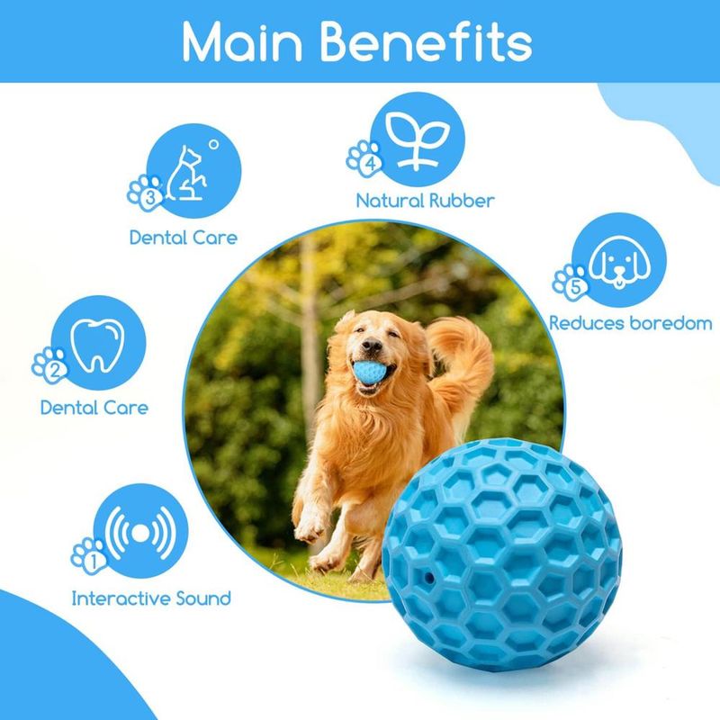 ZENITHMIND Boule pour chien,jouet à mâcher interactif silencieux,Ø 5,5 cm