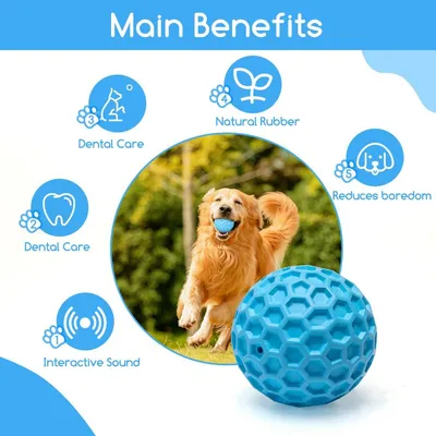 ZENITHMIND Boule pour chien,jouet à mâcher interactif silencieux,Ø 5,5 cm