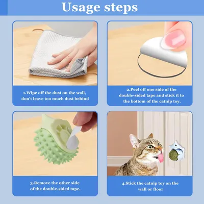 3 Pièces Boule Herbe à Chat à Lécher, Boule Herbe a Chat Murale Boules