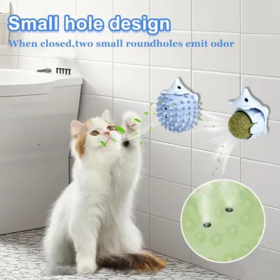 3 Pièces Boule Herbe à Chat à Lécher, Boule Herbe a Chat Murale Boules