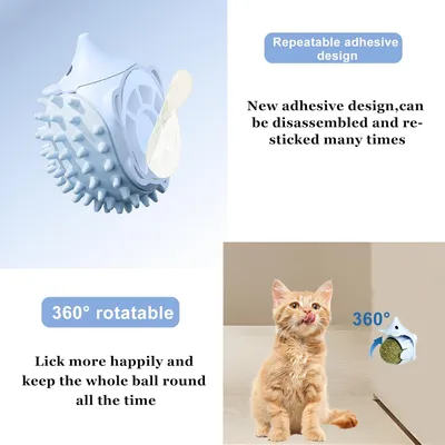 3 Pièces Boule Herbe à Chat à Lécher, Boule Herbe a Chat Murale Boules