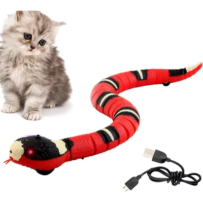 LovuPet Serpent Jouet Intelligent USB pour Chat - à Détection Intelligente