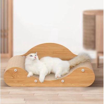 ZENITHMIND Griffoir pour chat - Chaise longue en bois pour chats