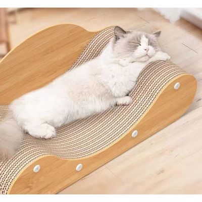 ZENITHMIND Griffoir pour chat - Chaise longue en bois pour chats