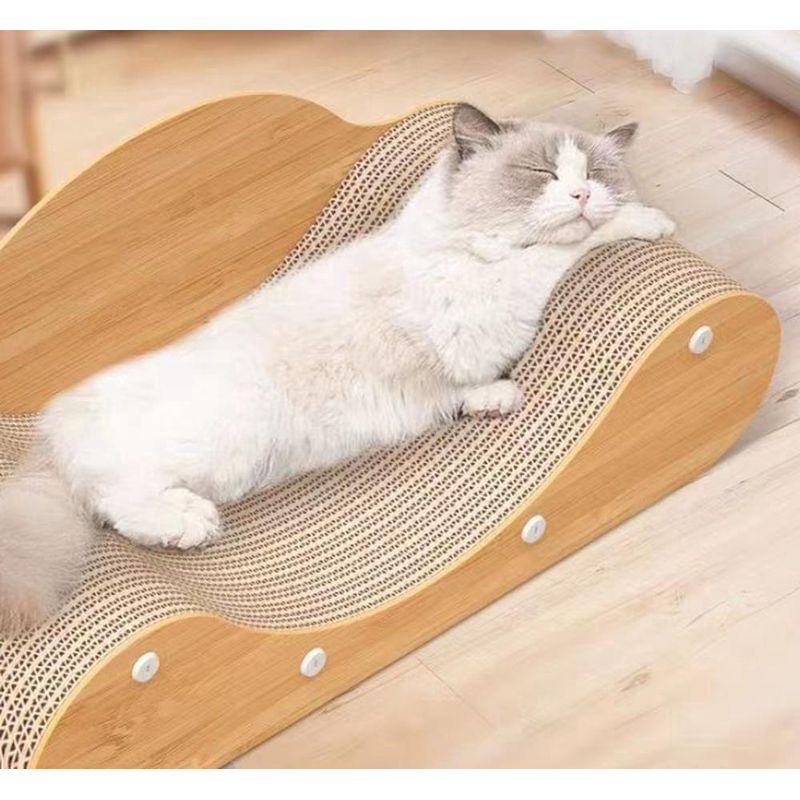 ZENITHMIND Griffoir pour chat - Chaise longue en bois pour chats