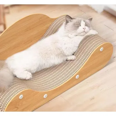 ZENITHMIND Griffoir pour chat - Chaise longue en bois pour chats