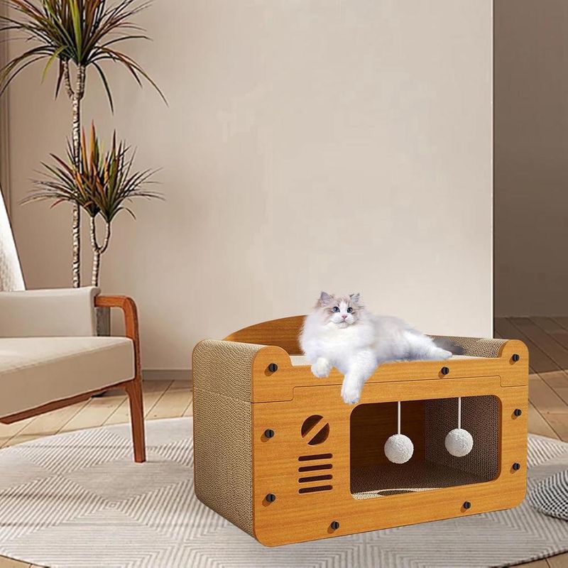 ZENITHMIND Lit à griffer pour chat, jouet interactif pour chat