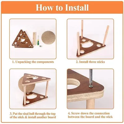 ZENITHMIND Juguete rascador para gatos, cuerda de sisal natural para gatos