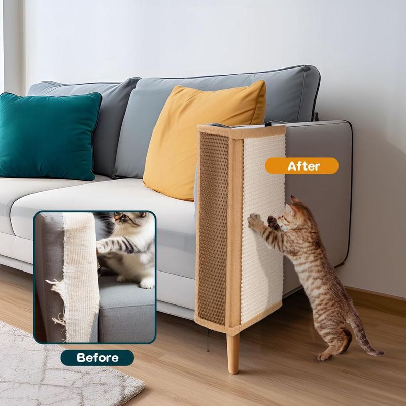 ZENITHMIND Tapis à gratter chat, mur chat scraper chat