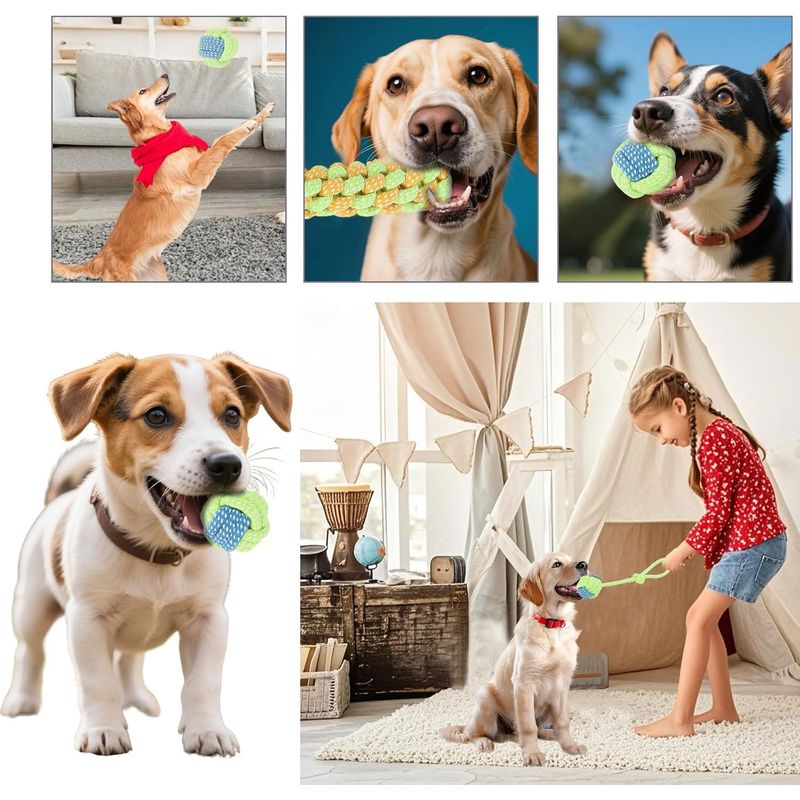 LovuPet 7 Pieces Corde Chien, Rope Training Toys Jouet pour Chien