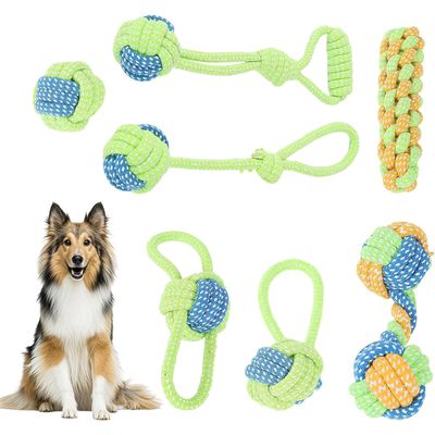 LovuPet 7 Pieces Corde Chien, Rope Training Toys Jouet pour Chien