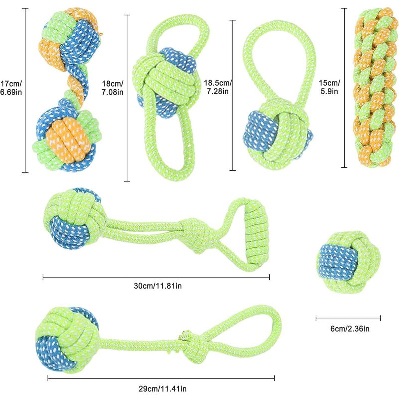 LovuPet 7 Pieces Corde Chien, Rope Training Toys Jouet pour Chien