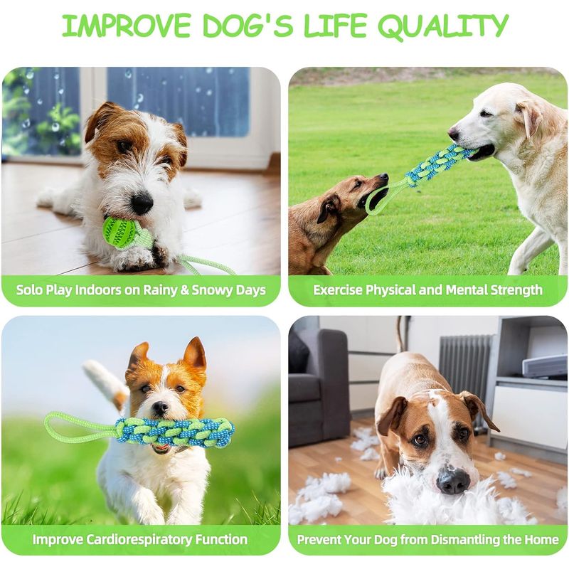 LovuPet Jouets en corde pour chiens, jouet interactif à tirer à la corde