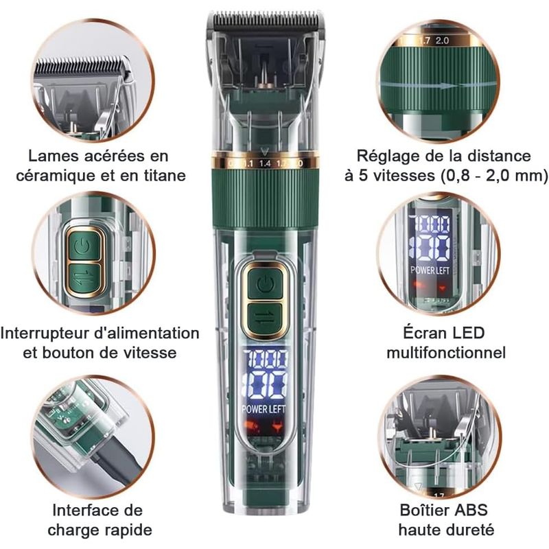 Tondeuse électrique pour chien et chat, Tondeuse Pro Chien/Chat Poil Long