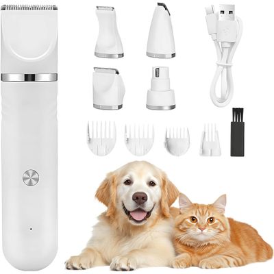 4 en 1 Tondeuse Chien,Sans Fil Silencieuse Fondeuse Toilettage pour Animaux