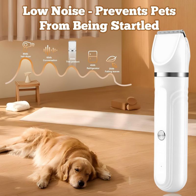 4 en 1 Tondeuse Chien,Sans Fil Silencieuse Fondeuse Toilettage pour Animaux