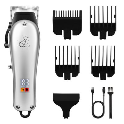 Tondeuse Pro Chien/Chat Poil Long - LCD, 4 Peignes, Lame Étanche