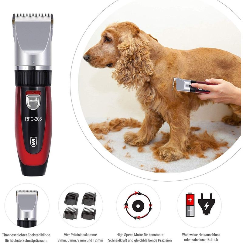 Tondeuse électrique pour chien et chat, Silencieuse, Rechargeable