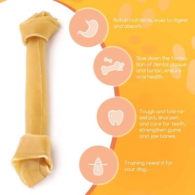 ZENITHMIND Os à mâcher avec noeud pour chiens de taille moyenne et grande
