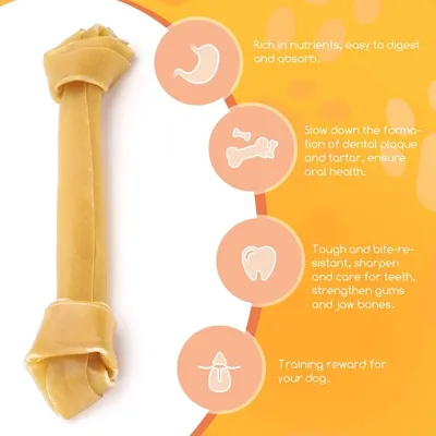 ZENITHMIND Os à mâcher avec noeud pour chiens de taille moyenne et grande