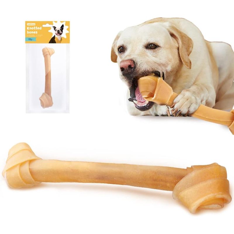 ZENITHMIND Os à mâcher avec noeud pour chiens de taille moyenne et grande