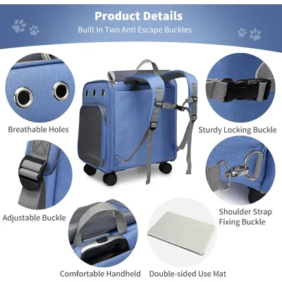 ZENITHMIND Dos de Transport pour Chat et Chien Poussette pour Animaux ZENITHMIND Dos de Transport pour Chat et Chien Poussette pour Animaux