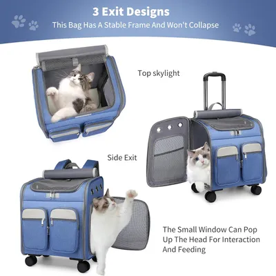 ZENITHMIND Dos de Transport pour Chat et Chien Poussette pour Animaux ZENITHMIND Dos de Transport pour Chat et Chien Poussette pour Animaux