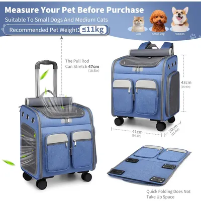 ZENITHMIND Dos de Transport pour Chat et Chien Poussette pour Animaux ZENITHMIND Dos de Transport pour Chat et Chien Poussette pour Animaux