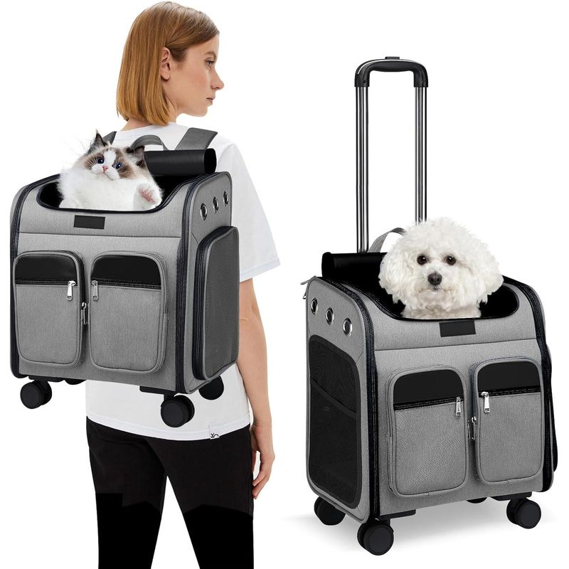 ZENITHMIND Dos de Transport pour Chat avec Roues
