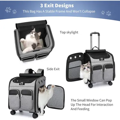 ZENITHMIND Dos de Transport pour Chat avec Roues